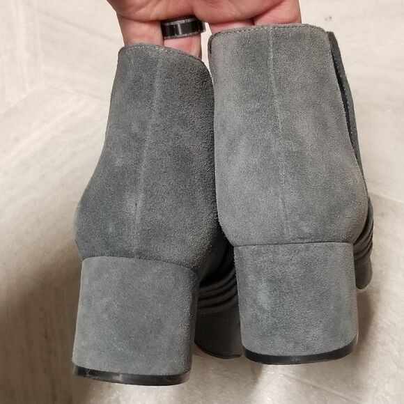 ABLE Joselyne Blue Gray Suede Leather Boho Western Cowgirl Ankle Boots Booties - Picture 6 of 12